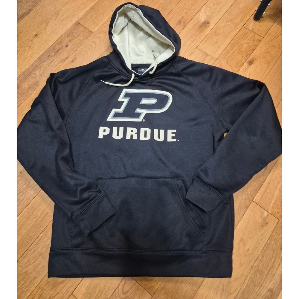 Colosseum Mens Purdue Boilermakers Hoodie Black Performance Sweatshirt Size M